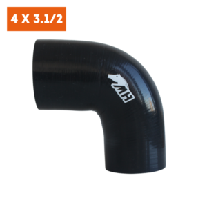 Mangote em Silicone Redutor Curva 90º 4" para 3.1/2" Preto
