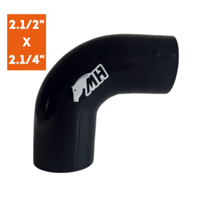Mangote em Silicone Redutor Curva 90 graus 2-1/2" para 2-1/4" polegadas (63mm para 57mm) x 102mm