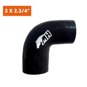 Mangote em Silicone Redutor Curva 90º 3" para 2.3/4" Preto (76mm para 70mm) x 125mm