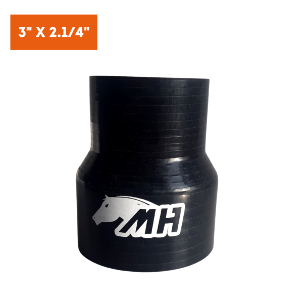 Mangote em Silicone Redutor Reto 3" para 2.1/4" Preto (76mm para 57mm) x 100mm