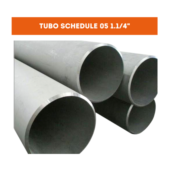 TUBO SCHEDULE 5 INOX 304L - 1.1/4" x 1m