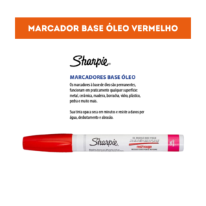 MARCADOR PERMANENTE SHARPIE PAINT OIL MEDIA VERMELHO