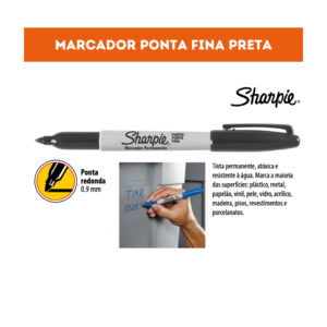 MARCADOR PERMANENTE SHARPIE PONTA FINA PRETA