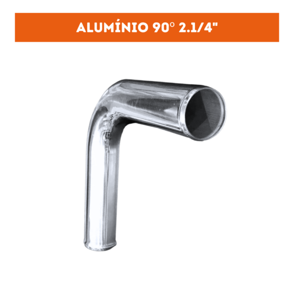 Curva Alumínio 90 graus 2.1/4" Polida