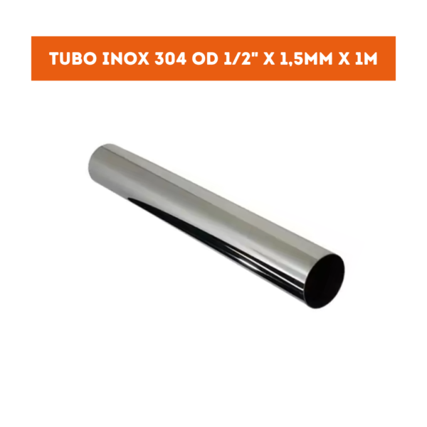 Tubo OD INOX 304 1/2" x 1,50mm x 1m