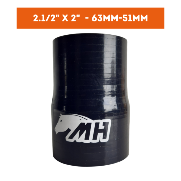 Mangote em Silicone Redutor 2.1/2" para 2" Preto (63mm para 51mm) x 102mm