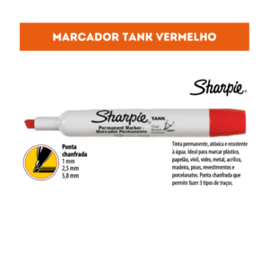 MARCADOR PERMANENTE SHARPIE TANK VERMELHO