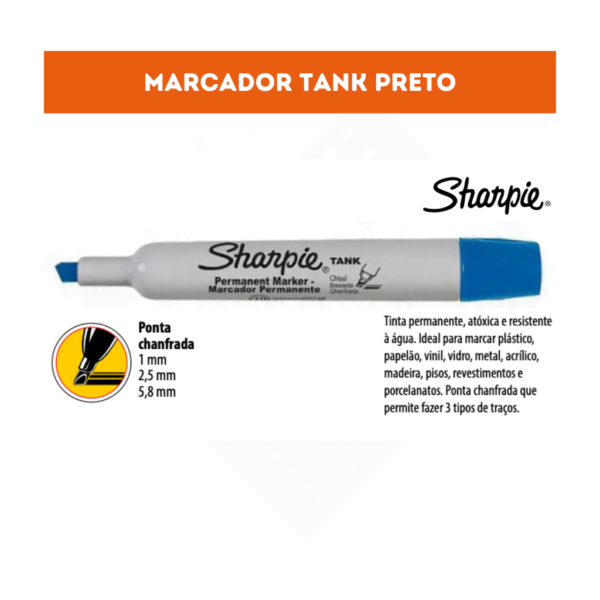 MARCADOR PERMANENTE SHARPIE TANK AZUL