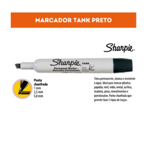MARCADOR PERMANENTE SHARPIE TANK PRETO