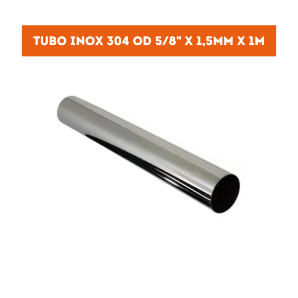 TUBO INOX OD 5/8"(15,87mm) x 1,50mm x 1m