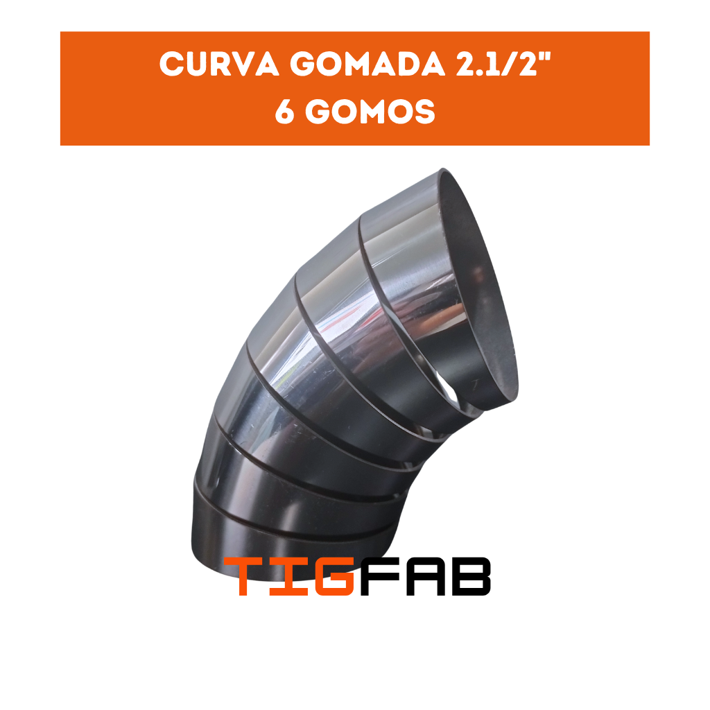 Curva Gomada 2.1/2" x 1,5mm x 15cm - 6 gomos