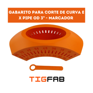 Gabarito de corte de curva e X PIPE OD 3" - marcador